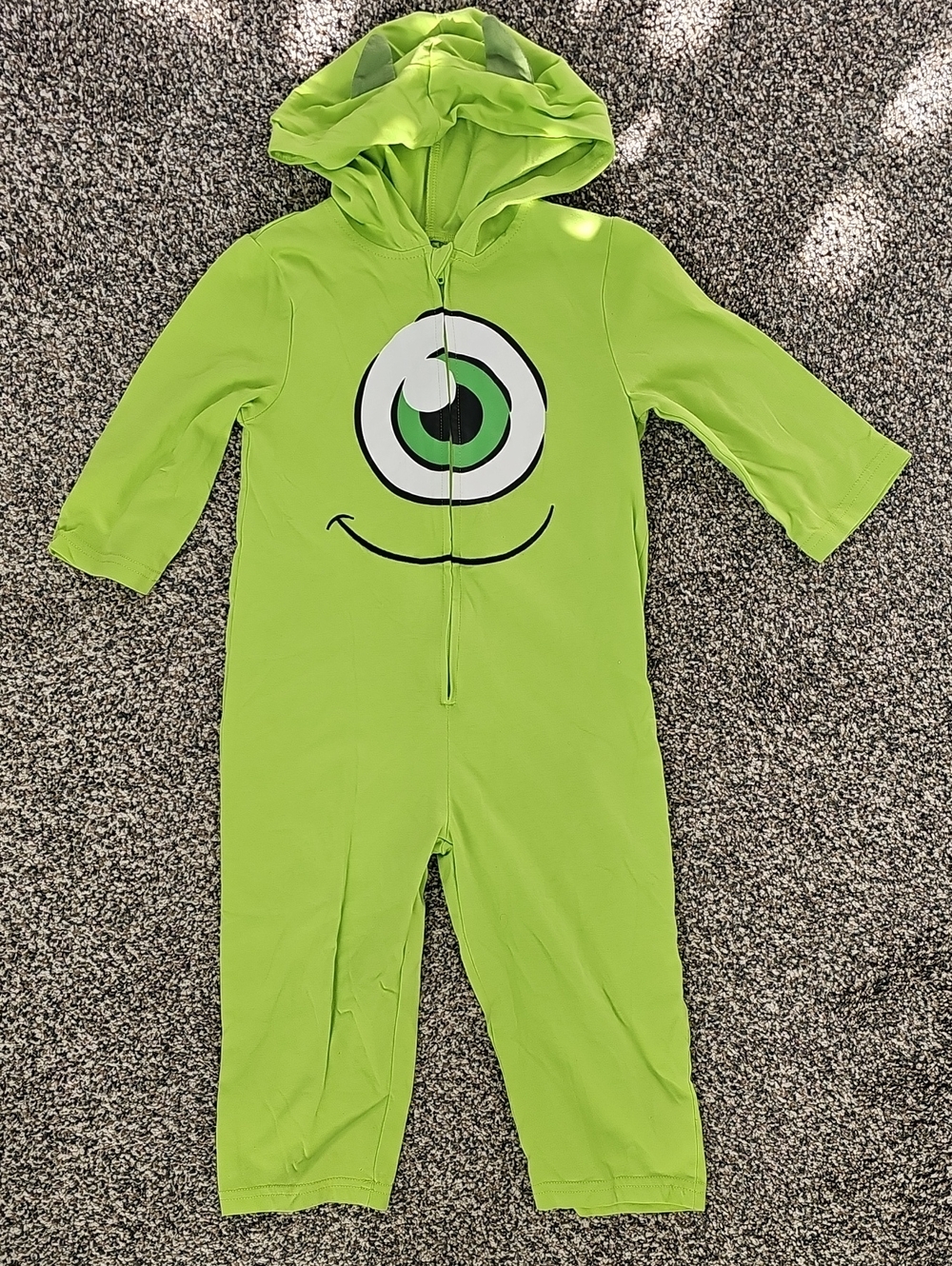 Disney Pixar Mike One-Piece Hoodie Romper Halloween Costume - 2T